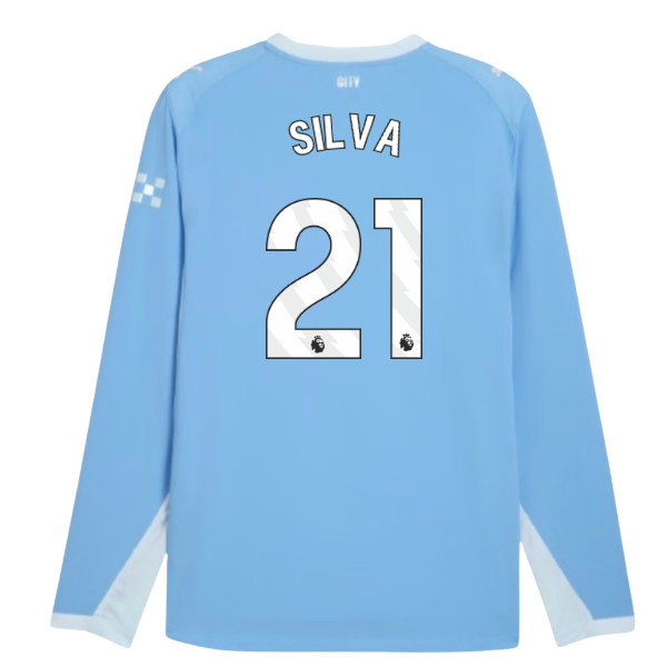 2026-2027 Man City match-style Long Sleeve Home Shirt (Silva 21)