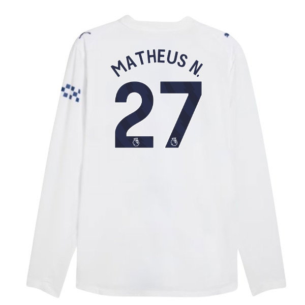 2026-2027 Man City match-style Long Sleeve Third Shirt (Matheus N. 27)