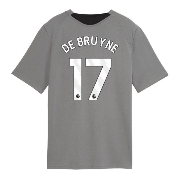 2026-2027 Man City Training Jersey (Cast Iron) - Kids (De Bruyne 17)