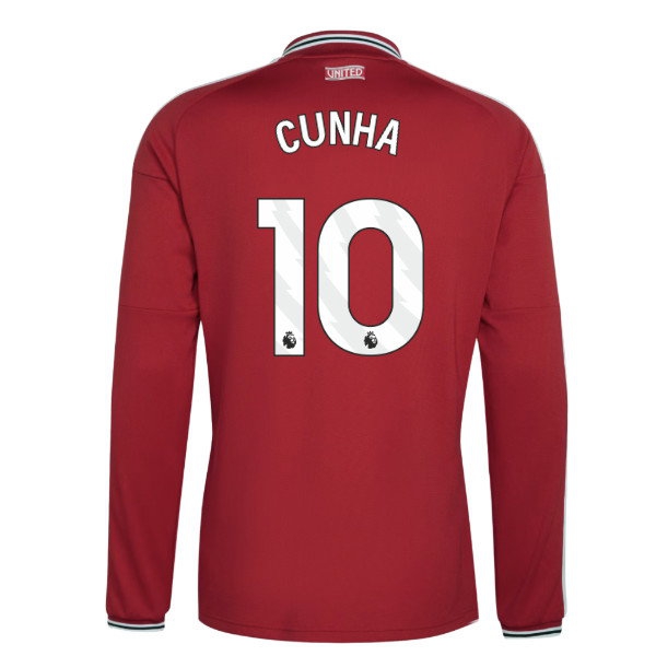 2026-2027 Man Utd Long Sleeve Home Shirt (Cunha 10)