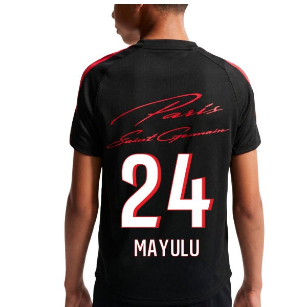 2026-2027 PSG Training Shirt (Black) - Kids (Mayulu 24)