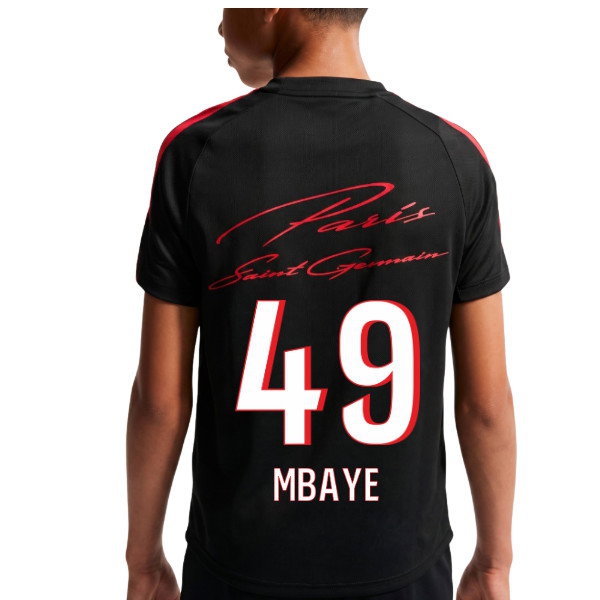 2026-2027 PSG Training Shirt (Black) - Kids (Mbaye 49)