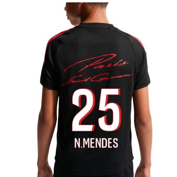 2026-2027 PSG Training Shirt (Black) - Kids (N.Mendes 25)
