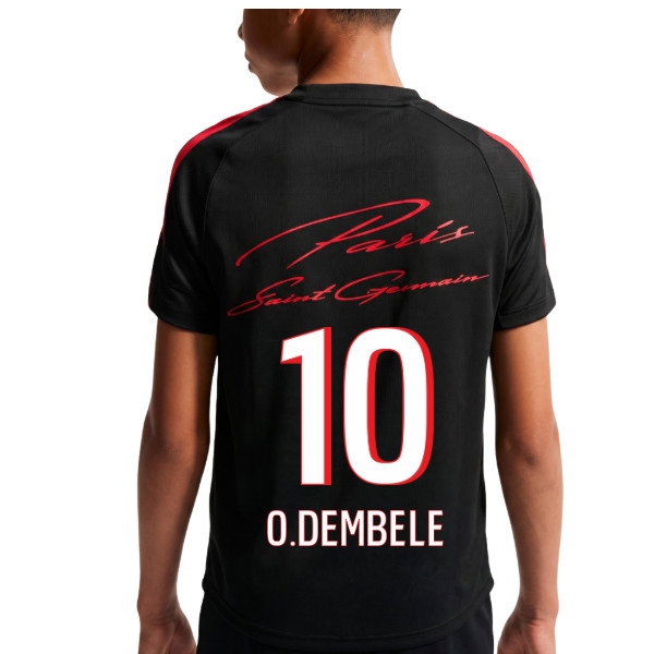 2026-2027 PSG Training Shirt (Black) - Kids (O.Dembele 10)