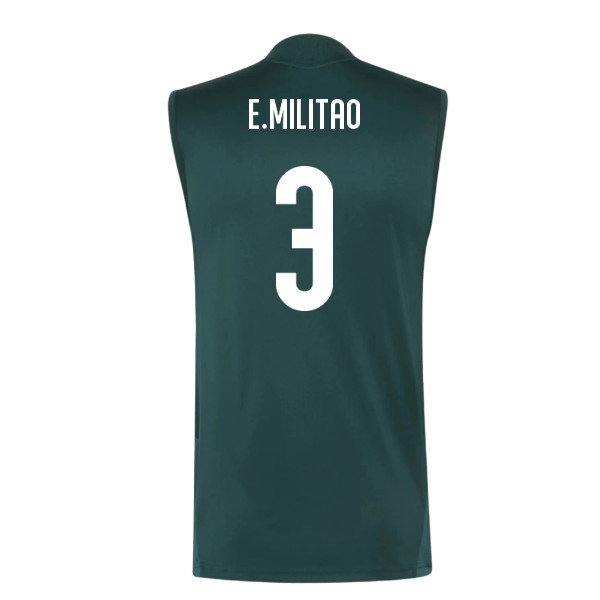 2026-2027 Real Madrid Sleeveless Training Jersey (Aurora Ivy) (E.Militao 3)