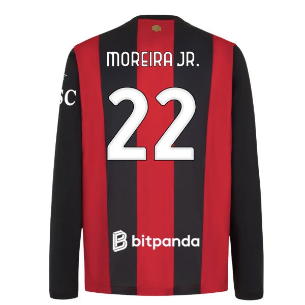 2026-2027 AC Milan Long Sleeve Home Shirt (Moreira Jr. 22)