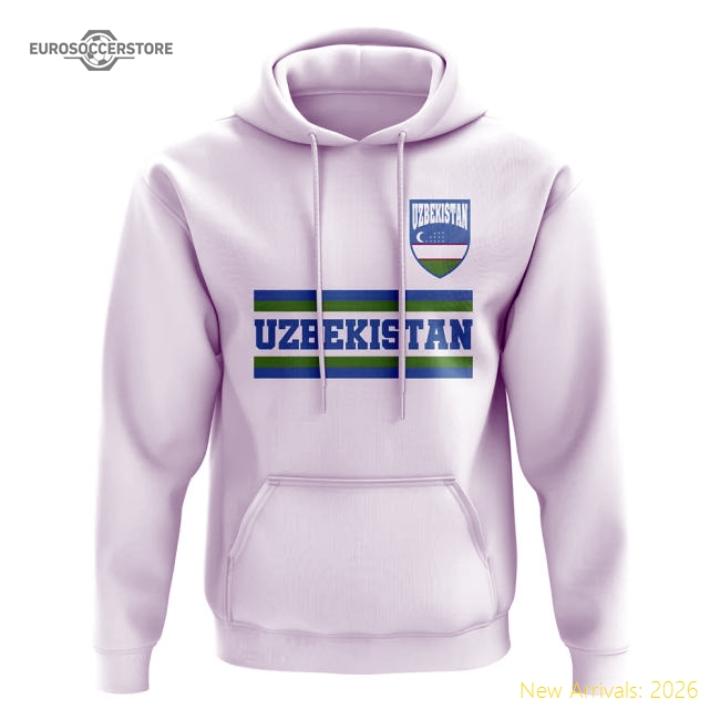 Uzbekistan Core Country Hoody (White) Kit Fan Match Day Apparel-PitchVibe Kits