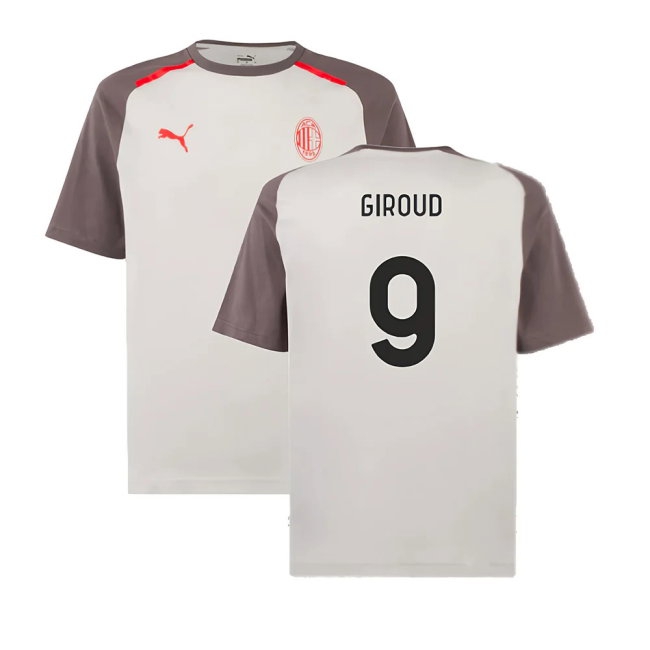 2023-2024 AC Milan Casuals Tee (Light Grey) (Giroud 9)