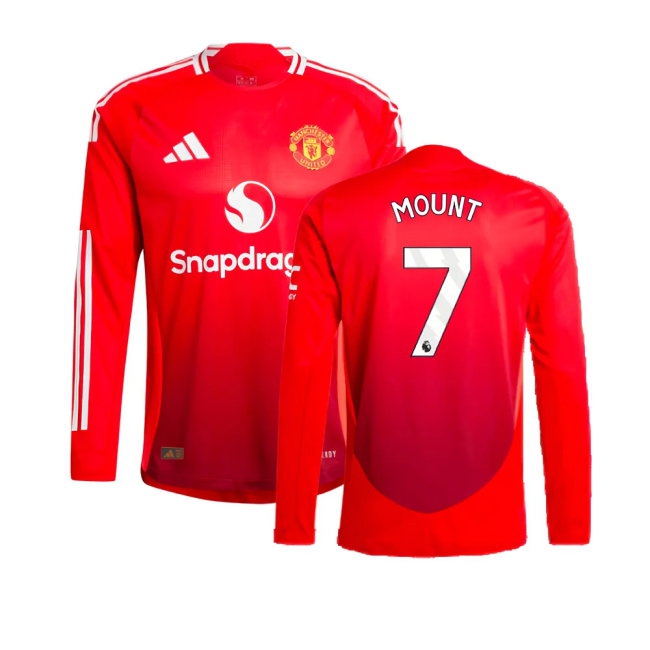 2024-2025 Man Utd match-style Long Sleeve Home Shirt (Mount 7)