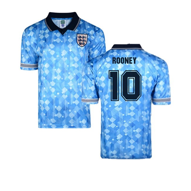 England 1990 Third World Cup Finals Retro Football Shirt (Rooney 10)
