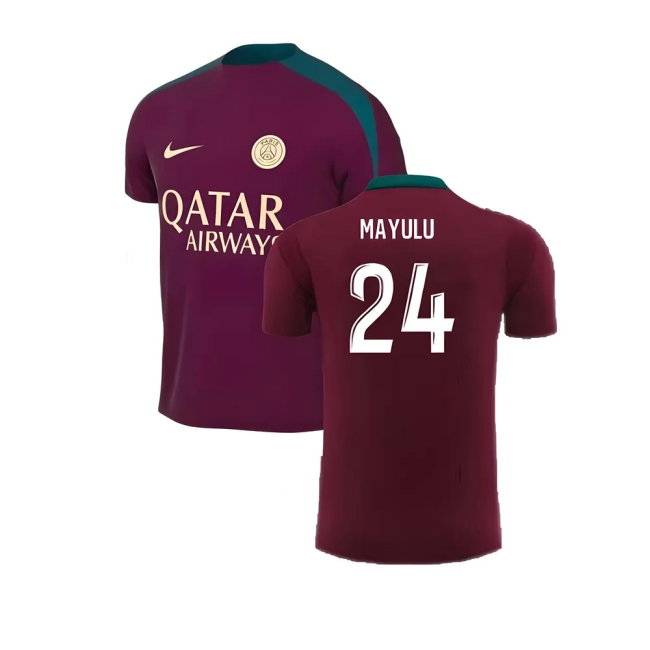 2024-2025 PSG Training Shirt (Bordeaux) - Kids (Mayulu 24)
