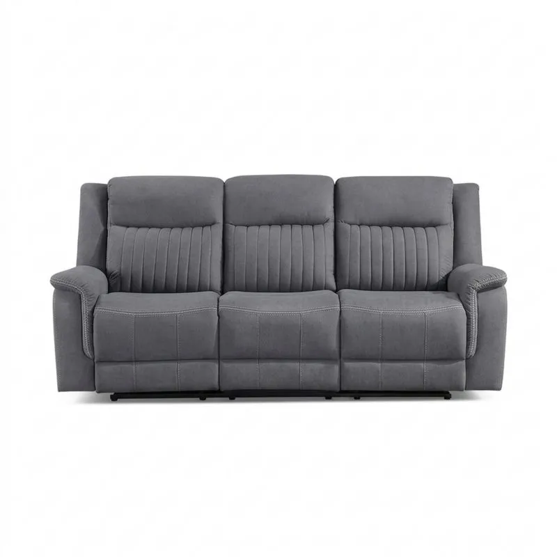 Dreier-Sofa Mikrofaser Grau 210cm x 90cm x 100cm