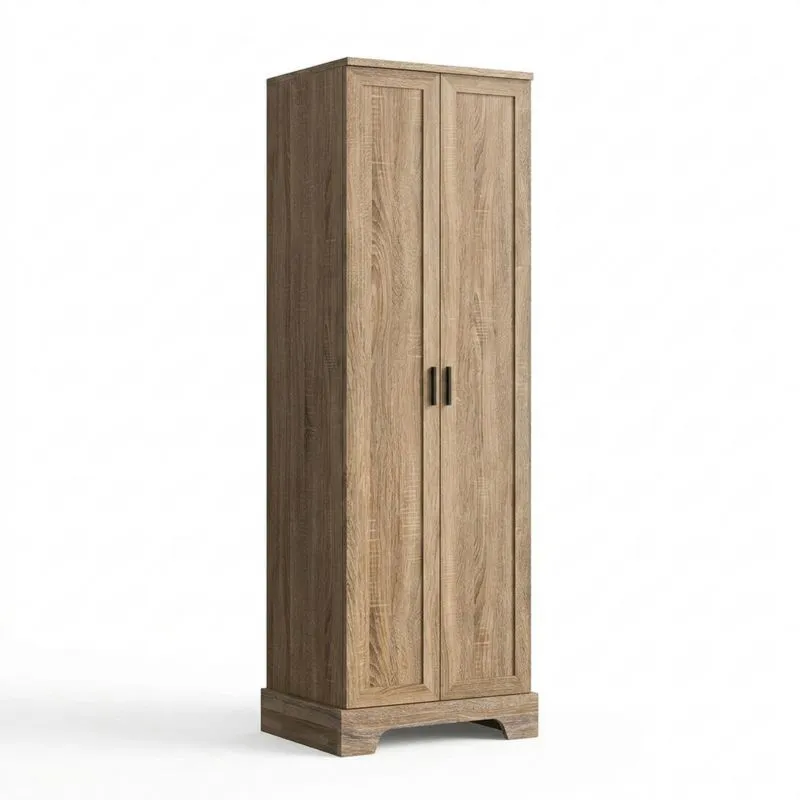 Kleiderschrank mit Doppeltüren in Eichenholzoptik 180cm