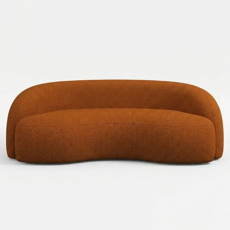 Orangefarbenes Polyestersofa 200cm