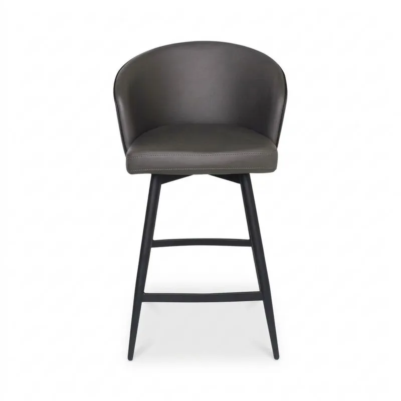 Barhocker Dunkelgrau Kunstleder Stahl 110cm