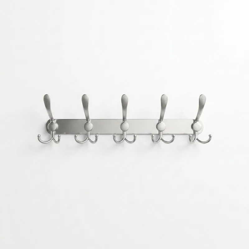 Wandhaken aus Stah mit 5 Haken 60cm