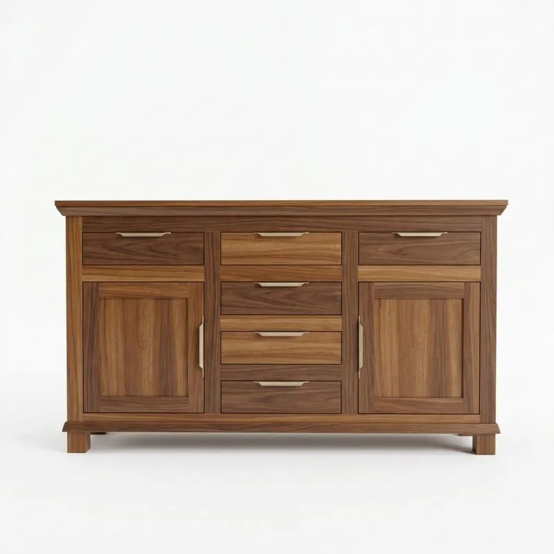Sideboard aus Walnussholz mit Schubladen und Türen 150x45x90cm
