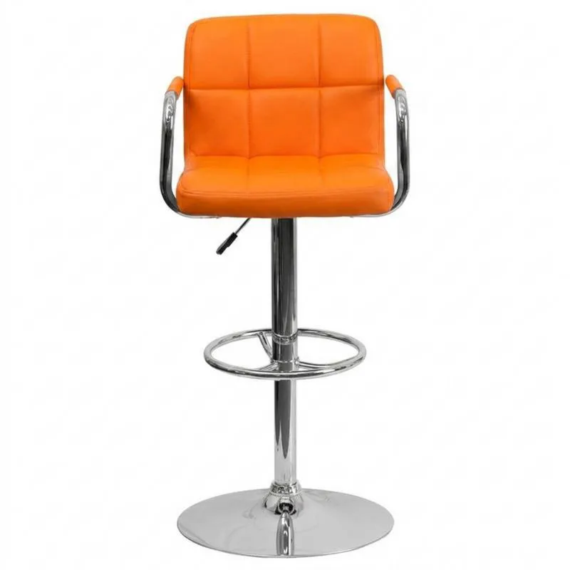 Barhocker PU-Leder Chrom Orange