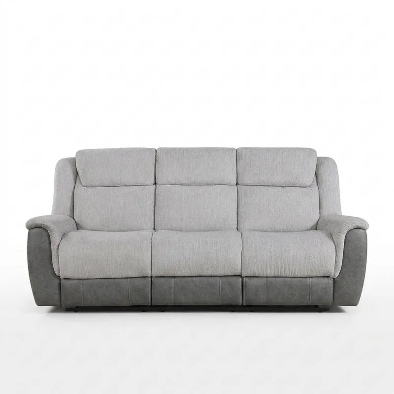 3-Sitzer Sofa Hellgrau/Dunkelgrau Stoff