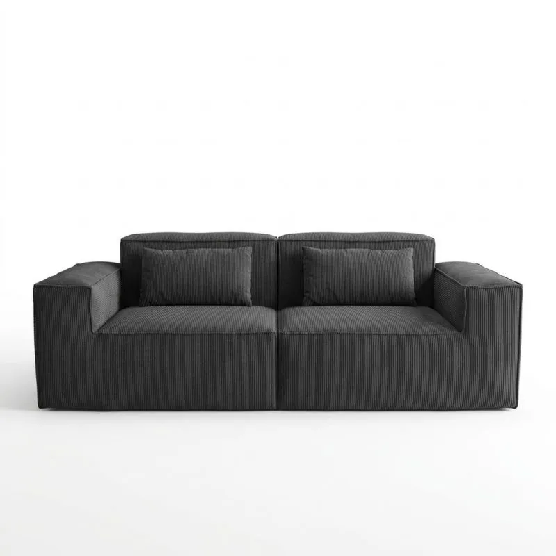 Zweisitzer-Sofa aus dunkelgrauem Cord
