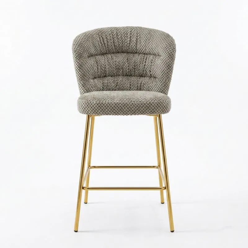 Barhocker aus grauer Polyester-Stahllegierung, 98 cm hoch