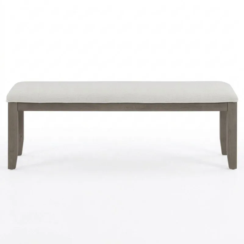 Bank aus grauem Kiefernholz und Polyestergewebe 120x40x45 cm