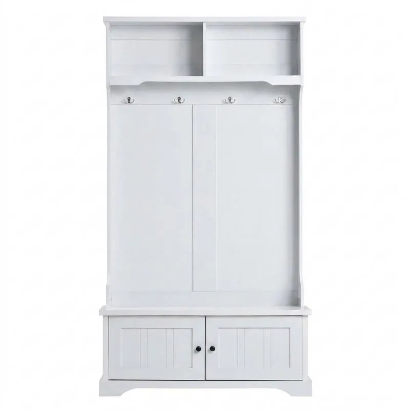 Kleiderschrank aus weißem Kiefernholz (MDF) mit Haken 180x100x40cm
