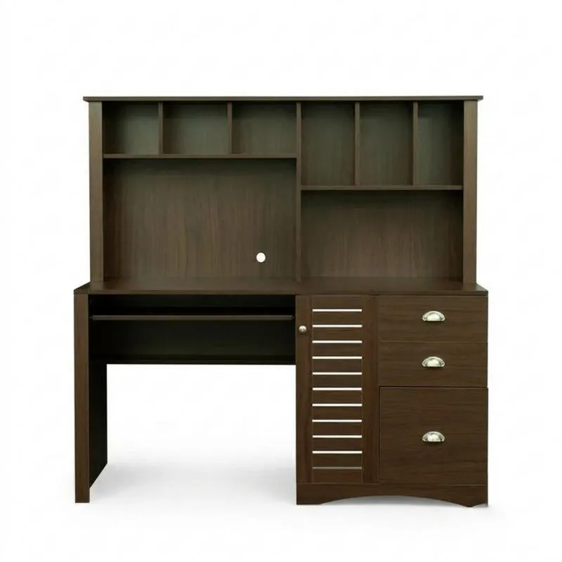 Dunkelbrauner MDF-Schreibtisch 120x60x150cm