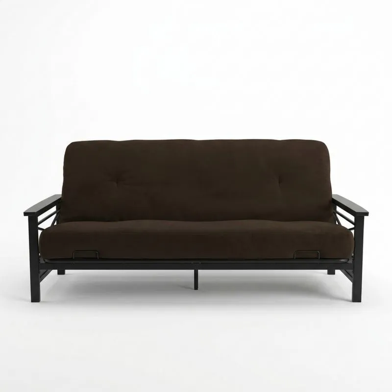 Schlafsofa aus stahlbraunem Mikrofaserbezug
