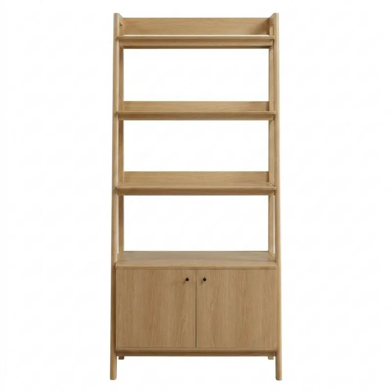 Eichenholzregal mit Schrank 180 cm Höhe