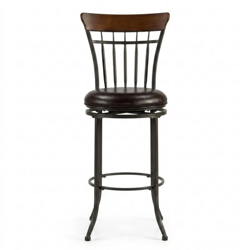 Barhocker aus Stahl mit Kunstledersitz, drehbar, 110 cm hoch