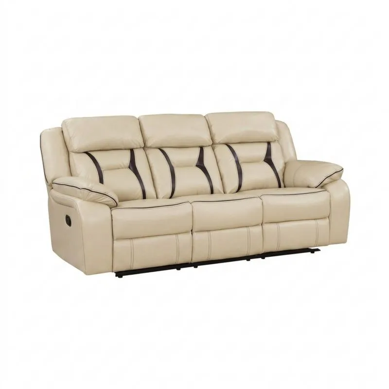 3-Sitzer Sofa Leder Beige