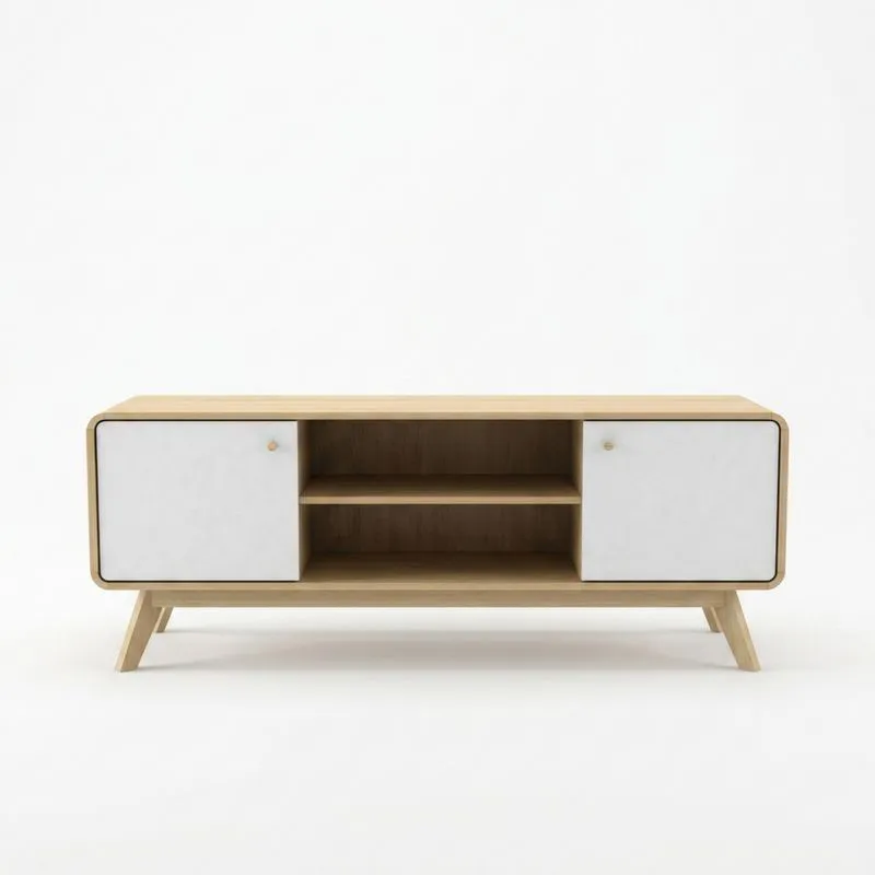 TV-Schrank aus weißer Eiche 120cm