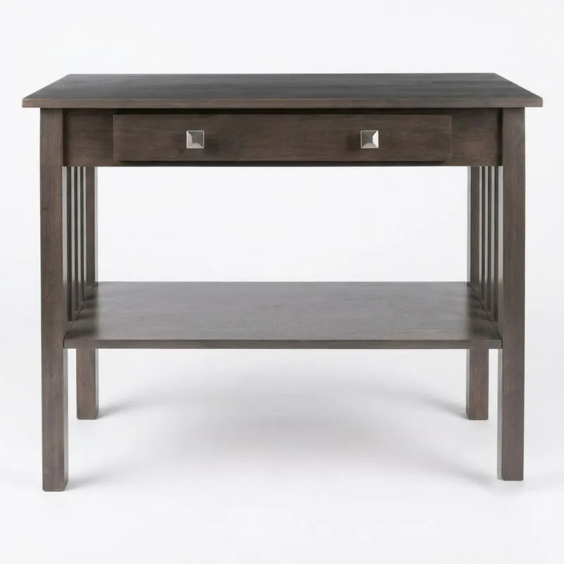 Dunkelgrauer Eichentisch mit Schubladen 100x50x75 cm