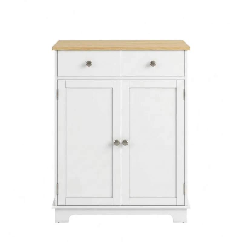 Schrank mit Schubladen und Türen aus weißem Kiefernholz, 80 x 40 x 100 cm