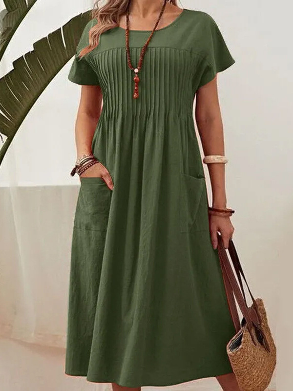 Sommerliches A-Linien-Kleid mit Drapierung