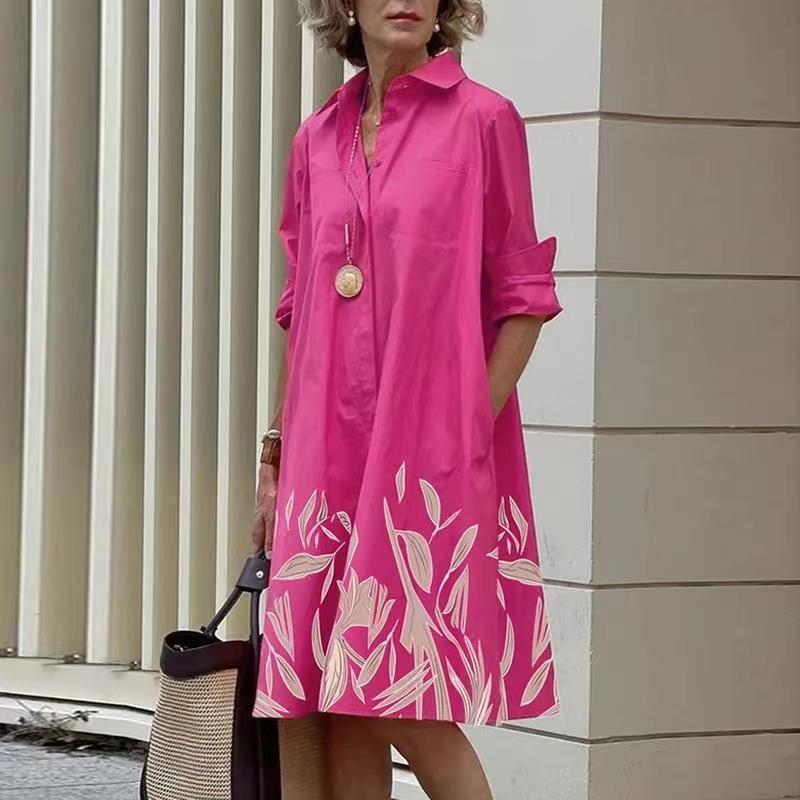 Color-blocked casual and elegant cardigan dress
