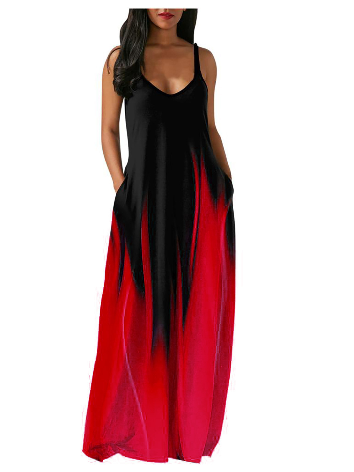 langes Kleid mit mittelhoher Taille