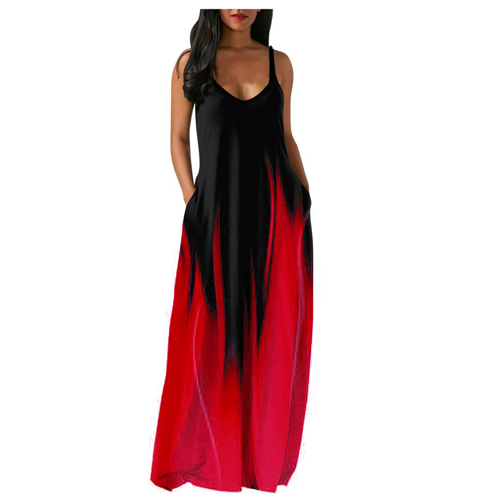 langes Kleid mit mittelhoher Taille