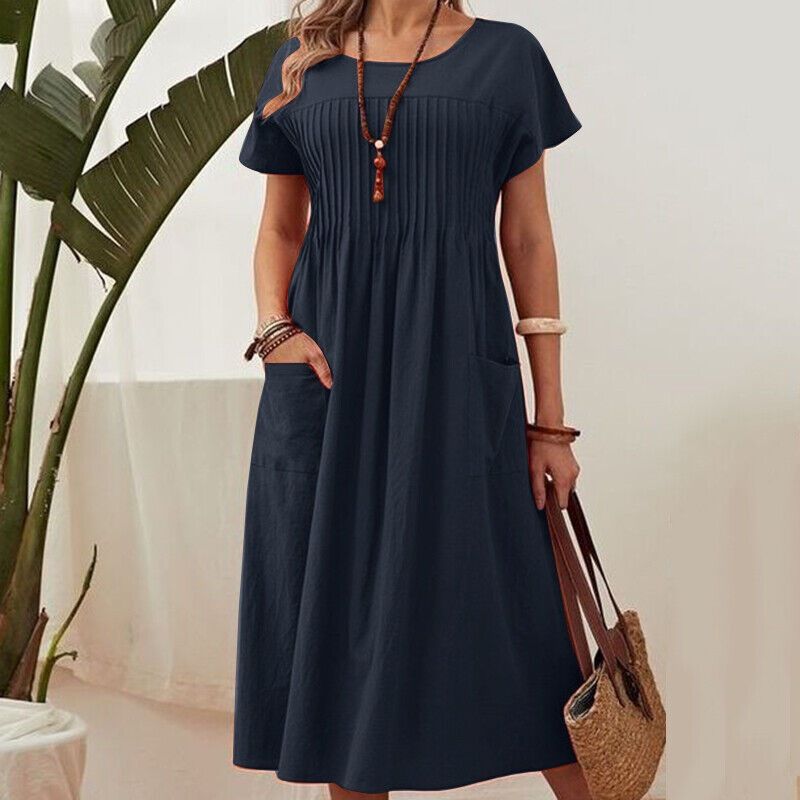Sommerliches A-Linien-Kleid mit Drapierung