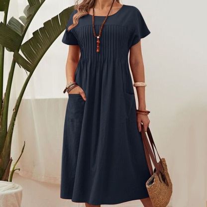 Sommerliches A-Linien-Kleid mit Drapierung