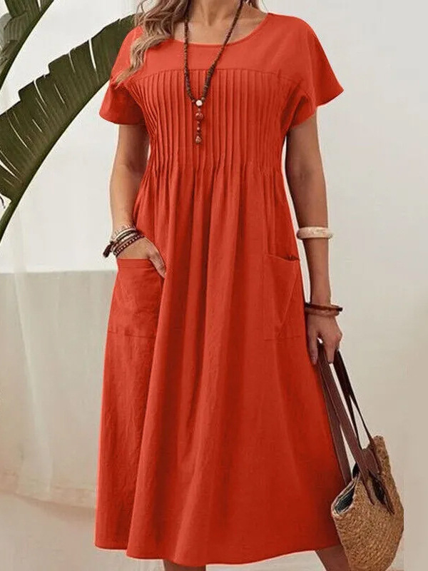 Sommerliches A-Linien-Kleid mit Drapierung