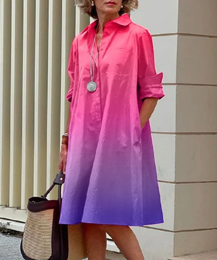 lässiges und elegantes Cardigan-Kleid im Color-Blocking-Stil