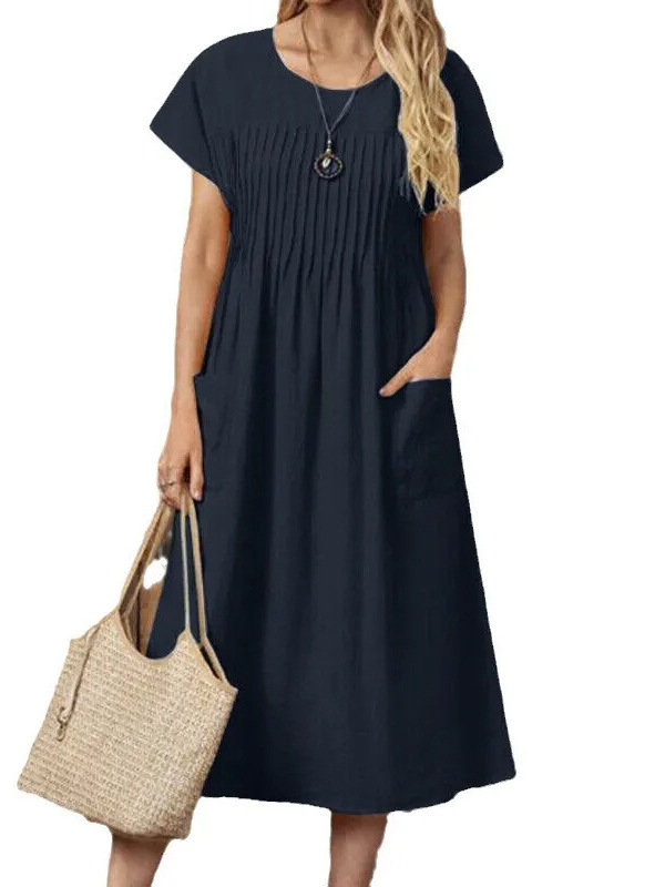 Sommerliches A-Linien-Kleid mit Drapierung
