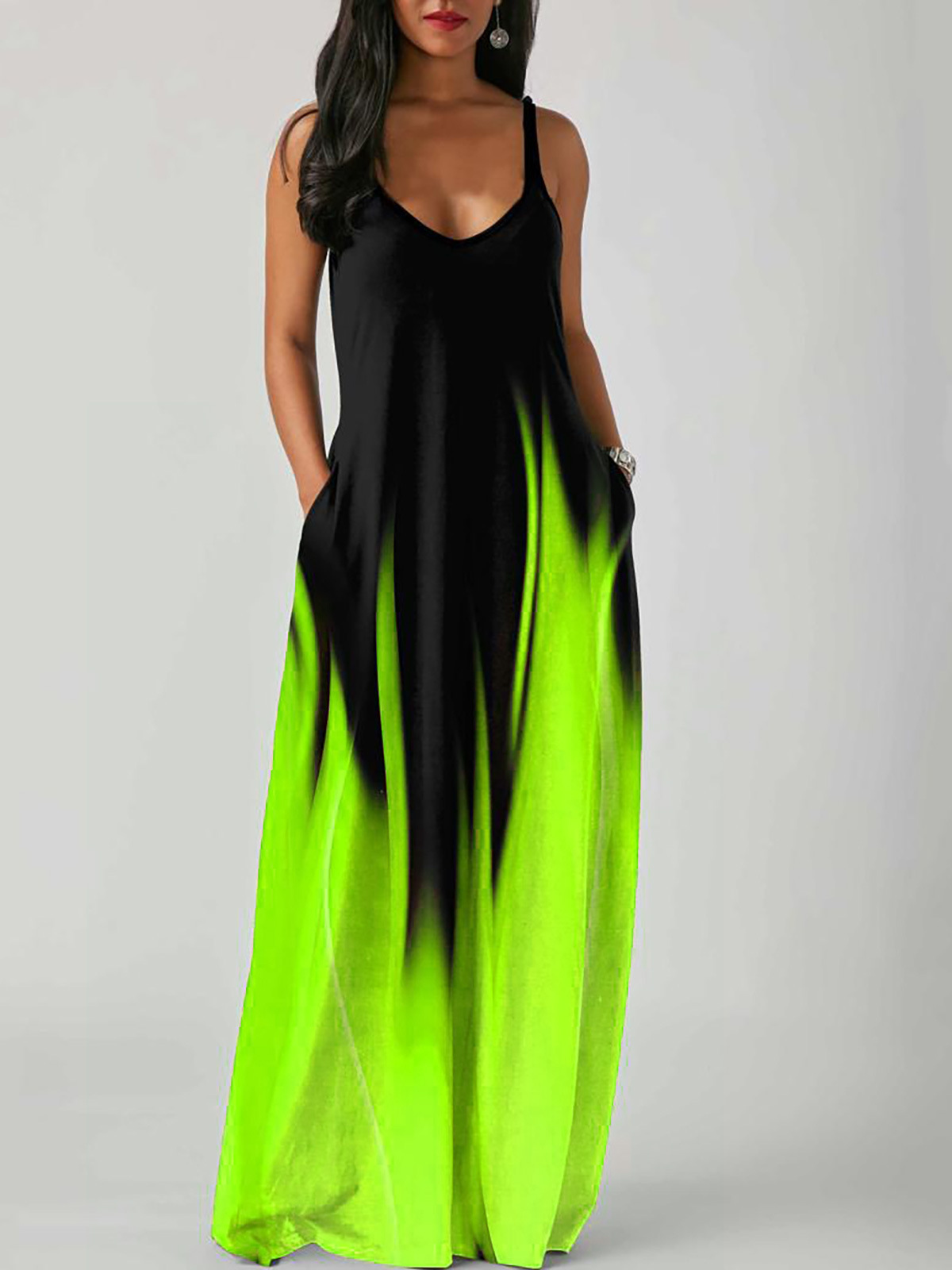 langes Kleid mit mittelhoher Taille