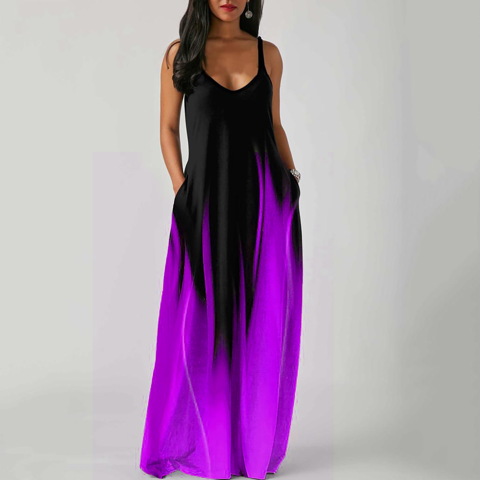 langes Kleid mit mittelhoher Taille
