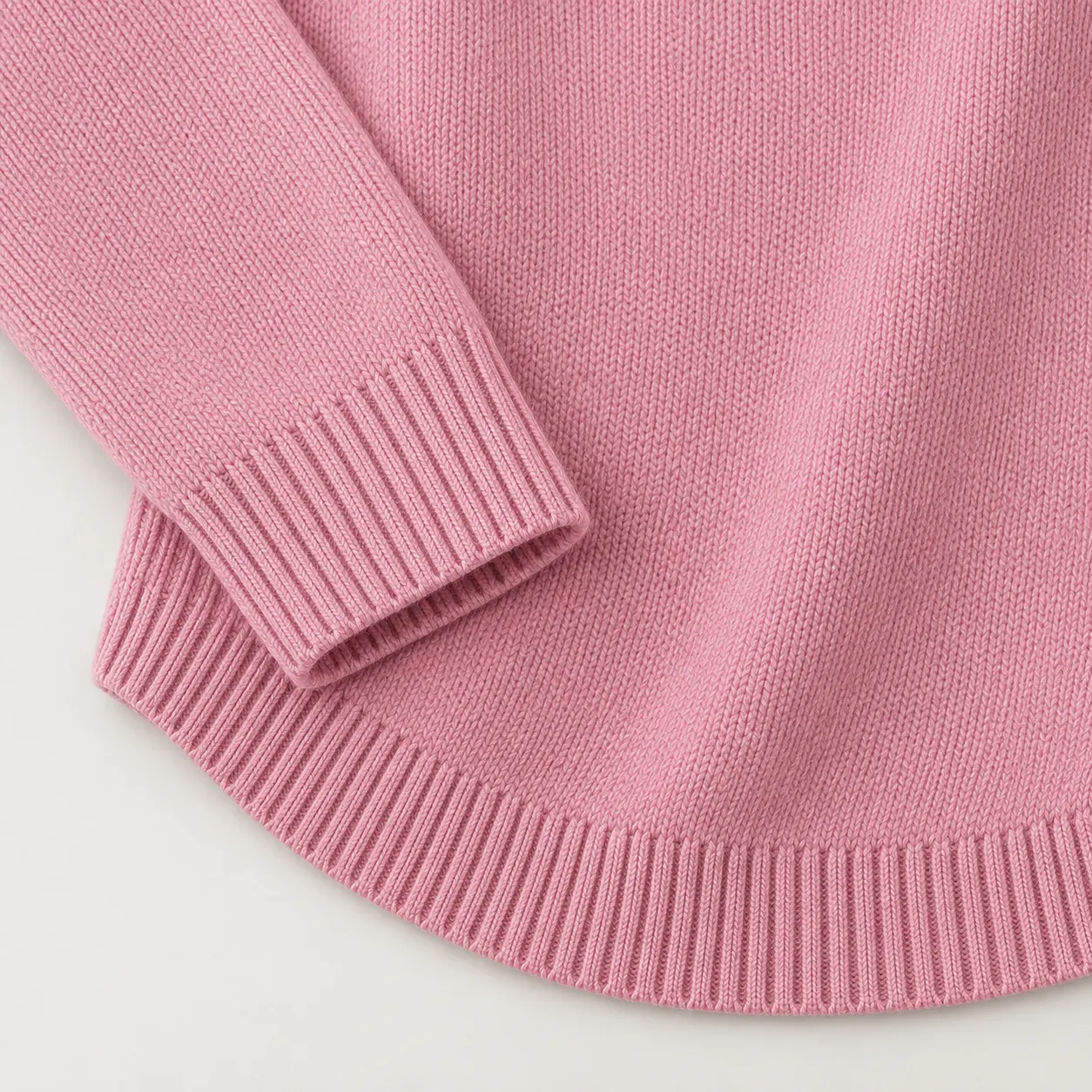 Pink button Henley knit pullover detail