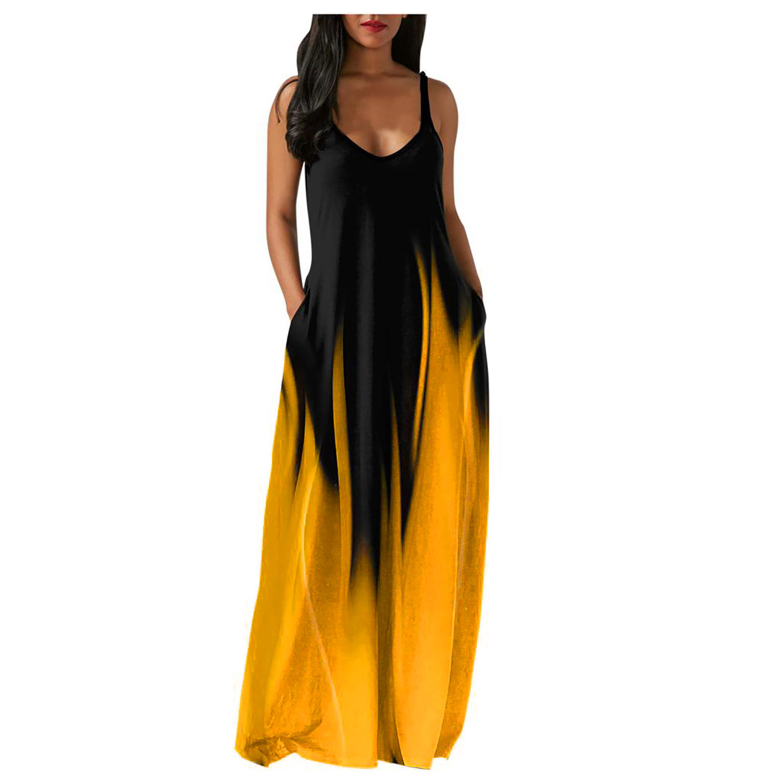 langes Kleid mit mittelhoher Taille