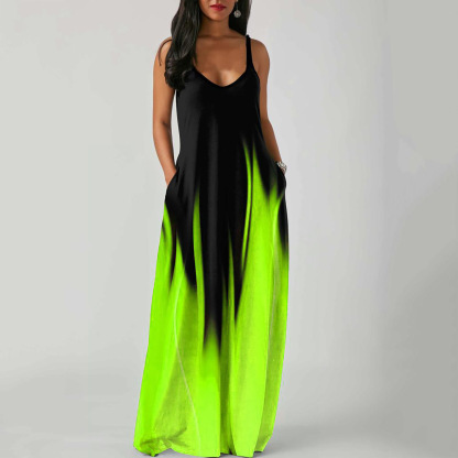 langes Kleid mit mittelhoher Taille