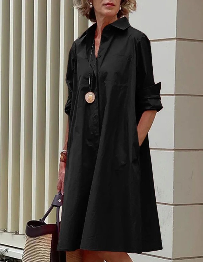 lässiges und elegantes Cardigan-Kleid im Color-Blocking-Stil